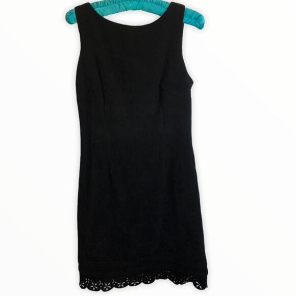 Nordstrom Clues 80s Scalloped Hem Cocktail Black dress size 6 - Picture 6 of 9